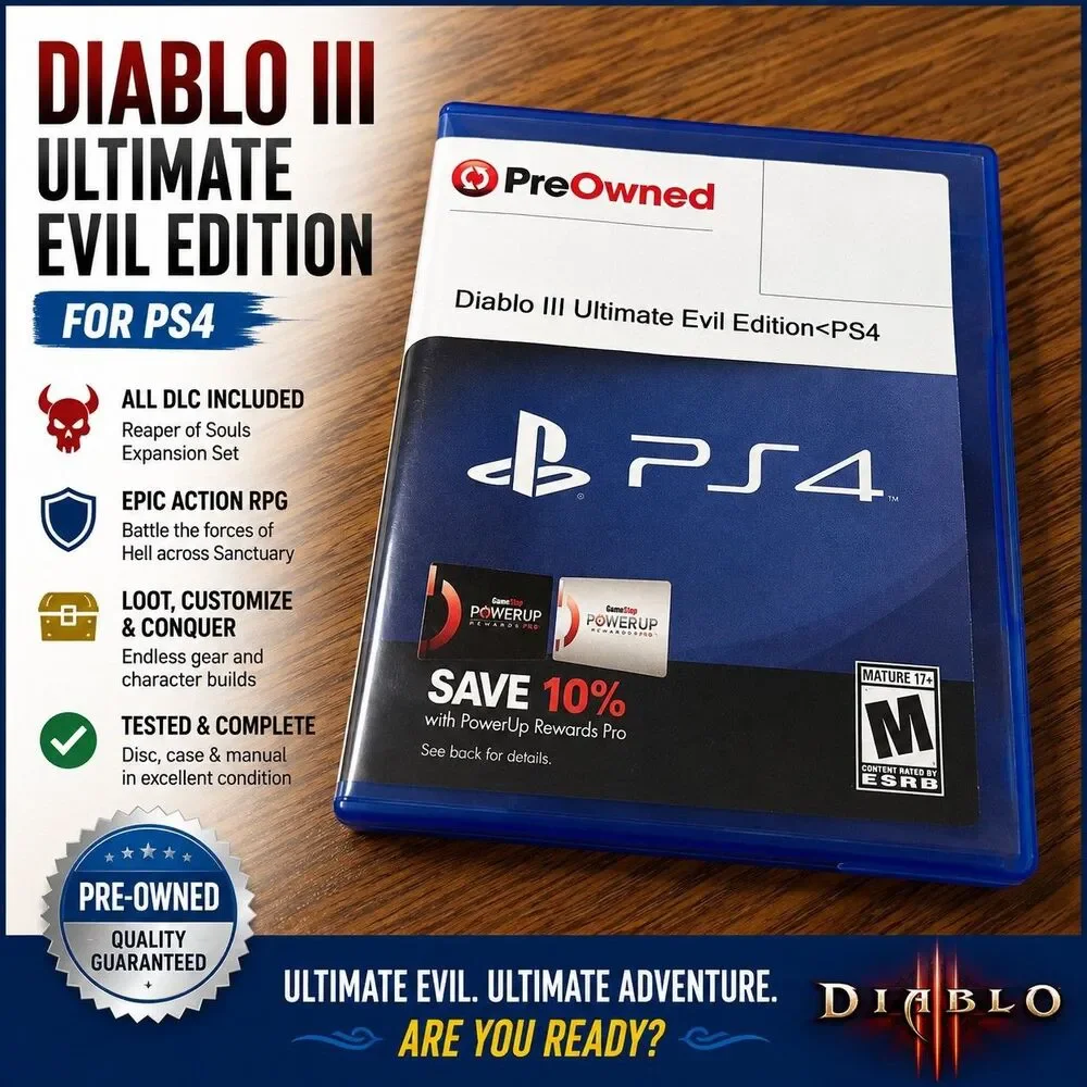 Diablo III Ultimate Evil Edition PS4 PlayStation 4 Complete Tested Blizzard